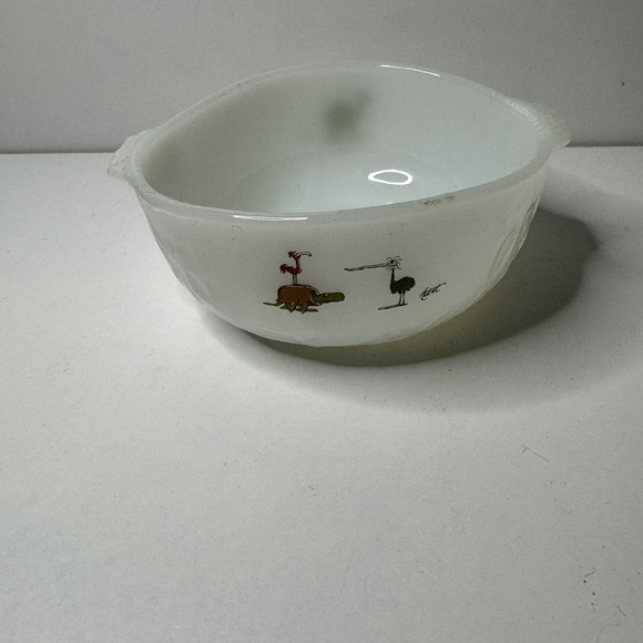 Vtg FIRE KING Anchor Hocking BC Caveman Dinosaur Johnny Hart Grog Cereal Bowl - Picture 4 of 4